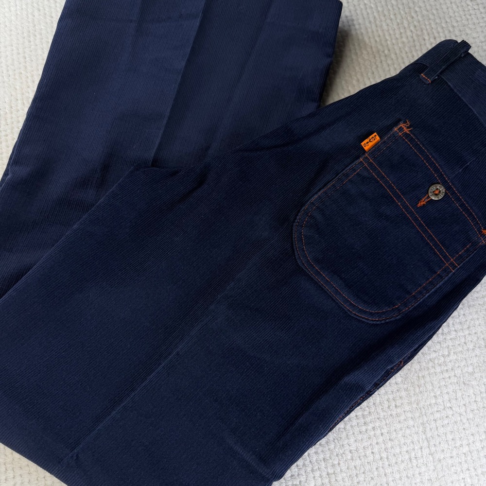 Vintage Levis Panatela Navy Corduroy Flare Pants Orange Tab 70s Trouser NWOT